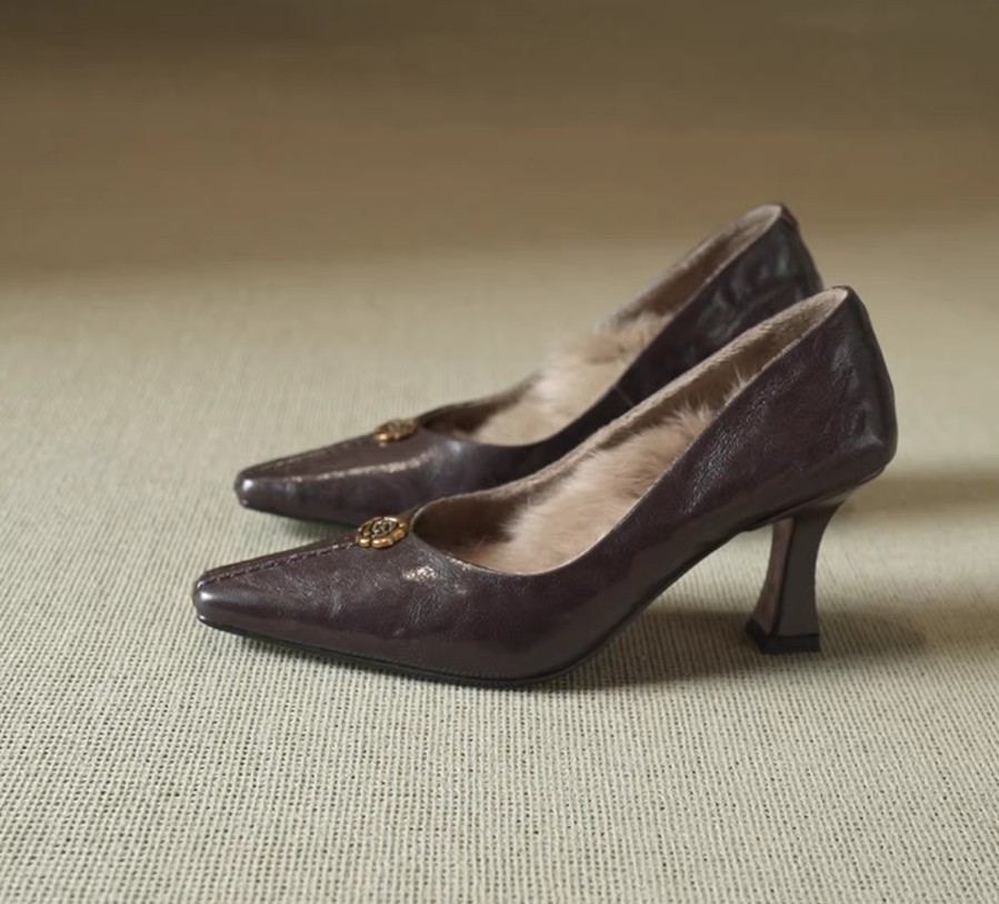 slim heel high heels